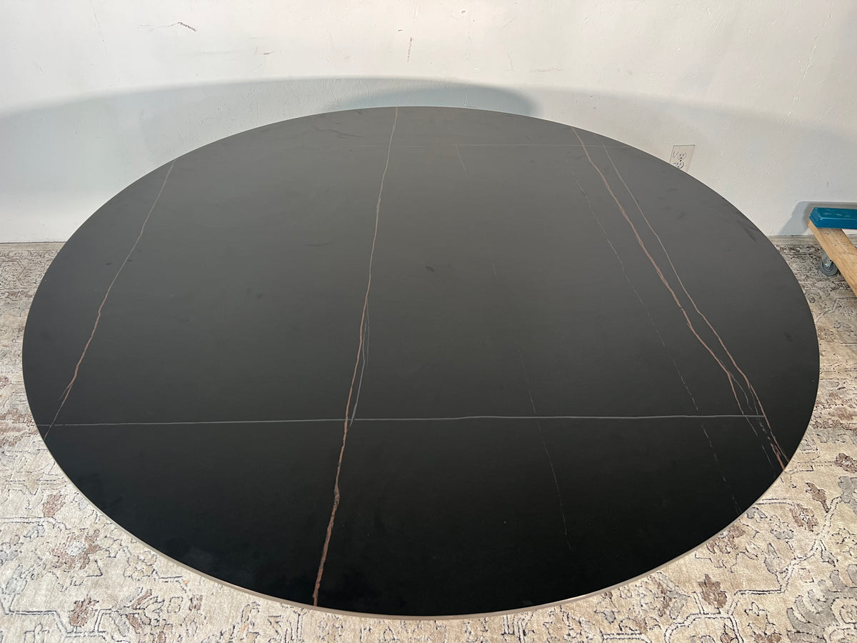 NEW 59” Matte Black “Pandora” Round Sintered Stone Table