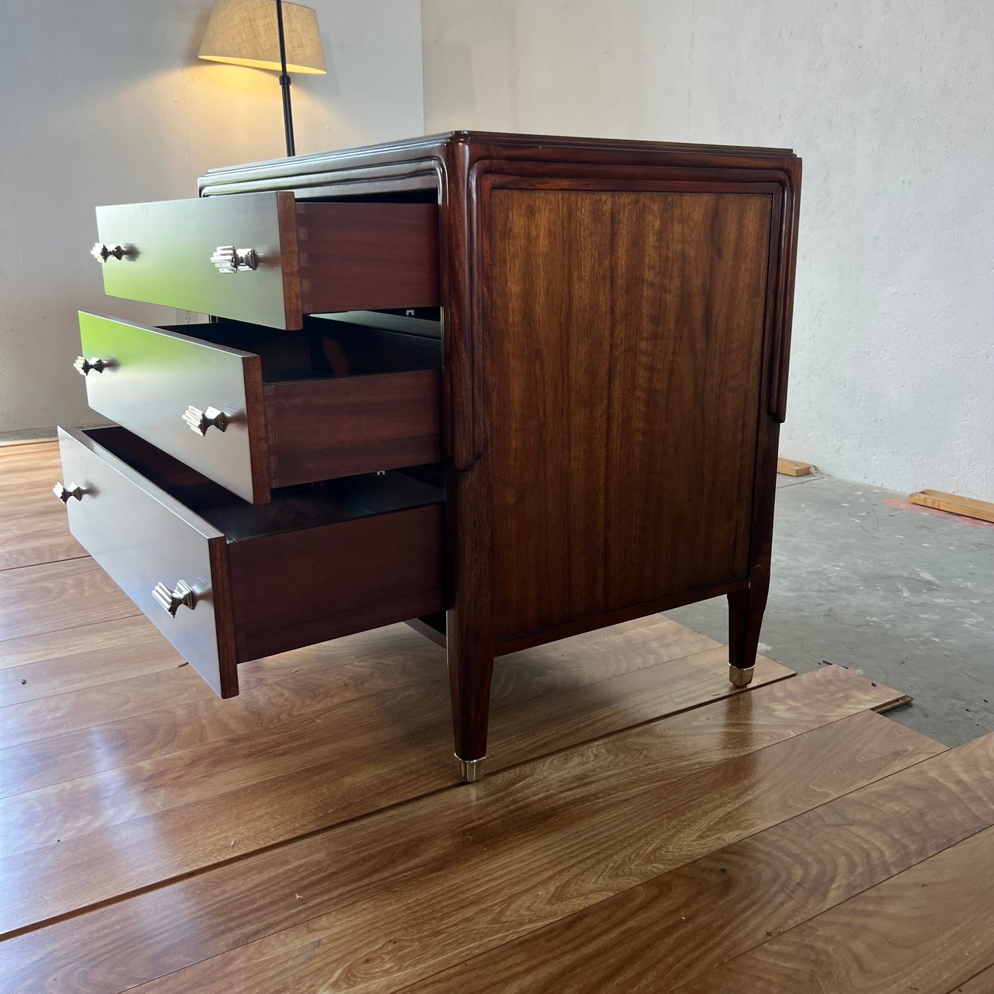 Theodore Alexander Walnut Wood Chest of Drawers