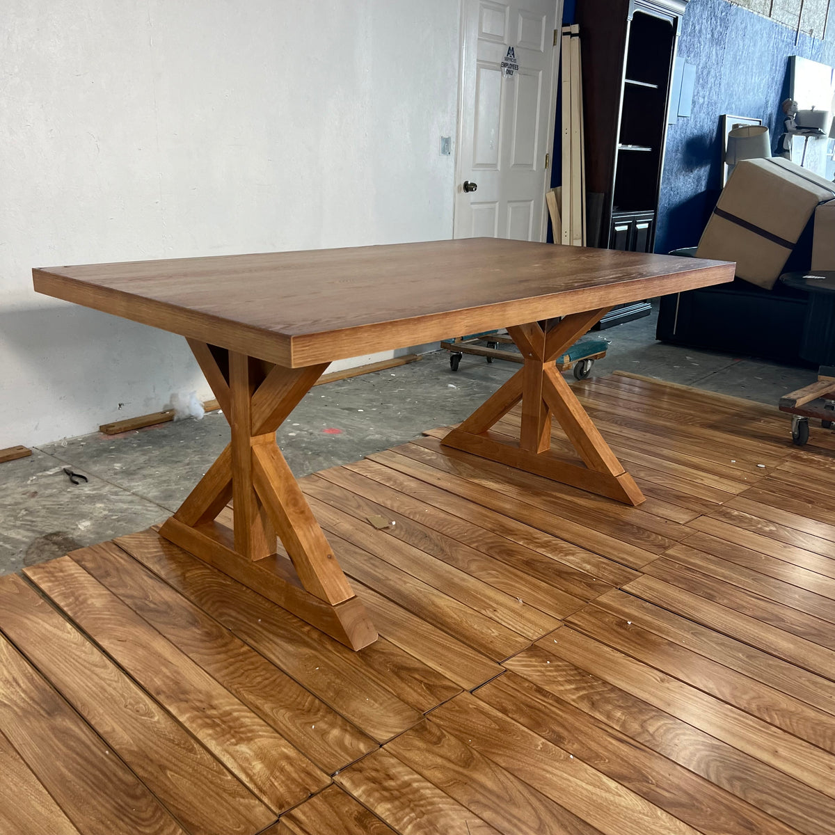 NEW Farmhouse Rectangular Trestle Table
