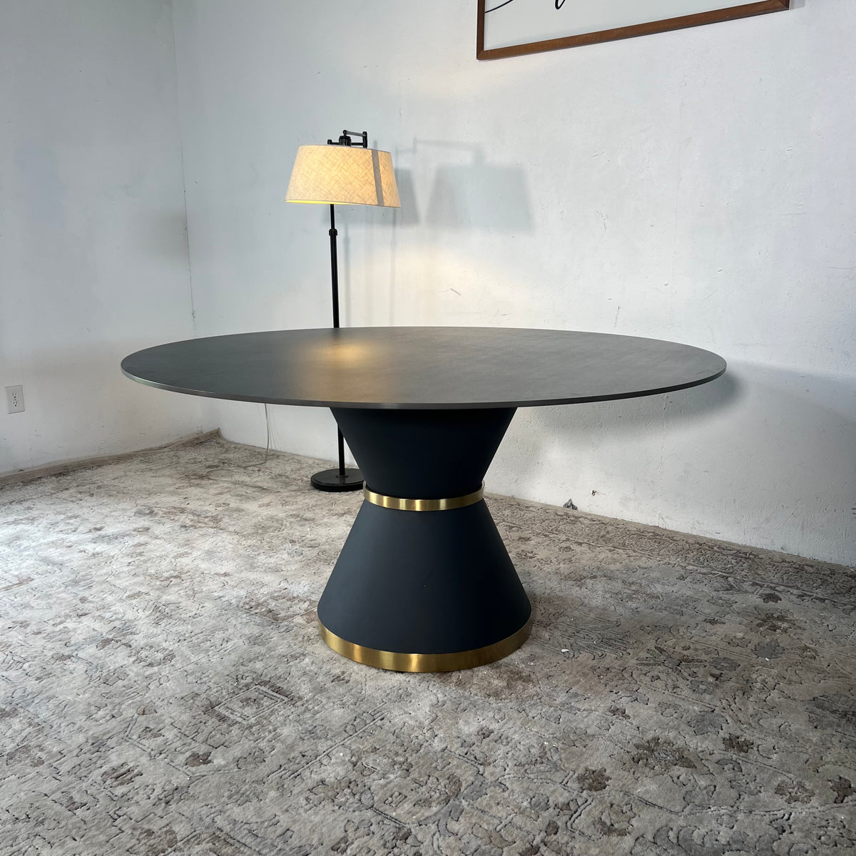 NEW 59” Matte Black “Pandora” Round Sintered Stone Table