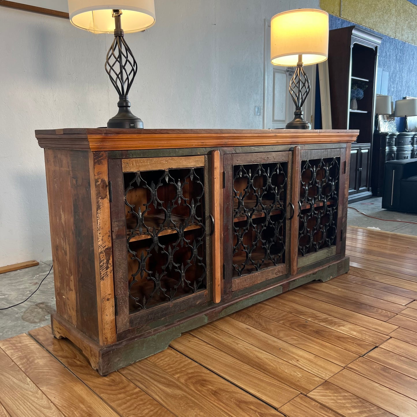NEW Solid Reclaimed Mango Wood Sideboard Cabinet