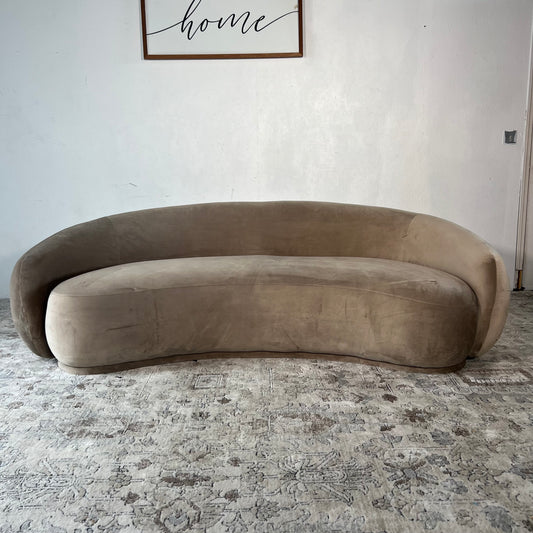 Meridan Furniture “Emery” Beige Curved Sofa