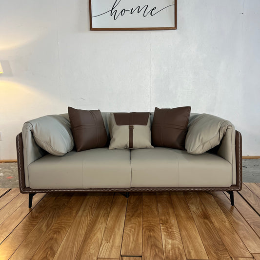 NEW Two-Tone Faux Leather Couch Loveseat
