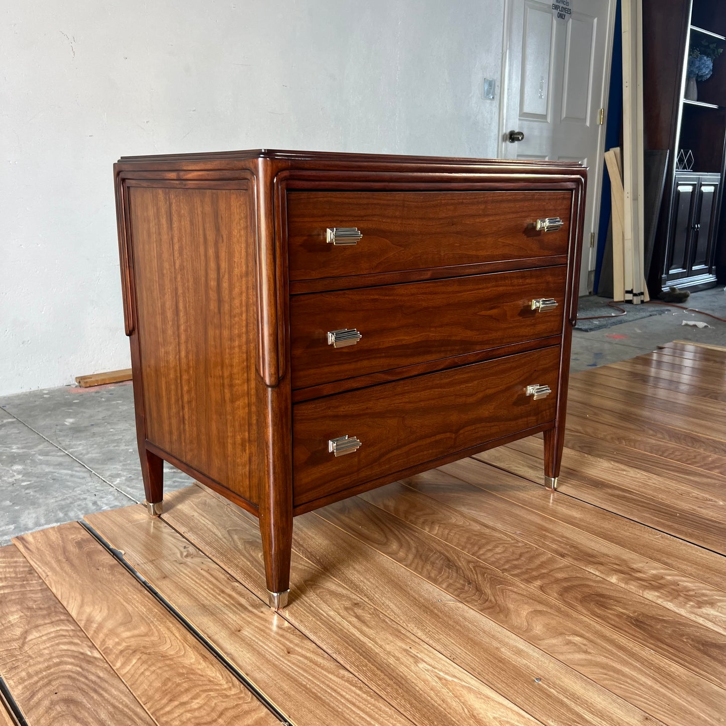 Theodore Alexander Walnut Wood Chest of Drawers