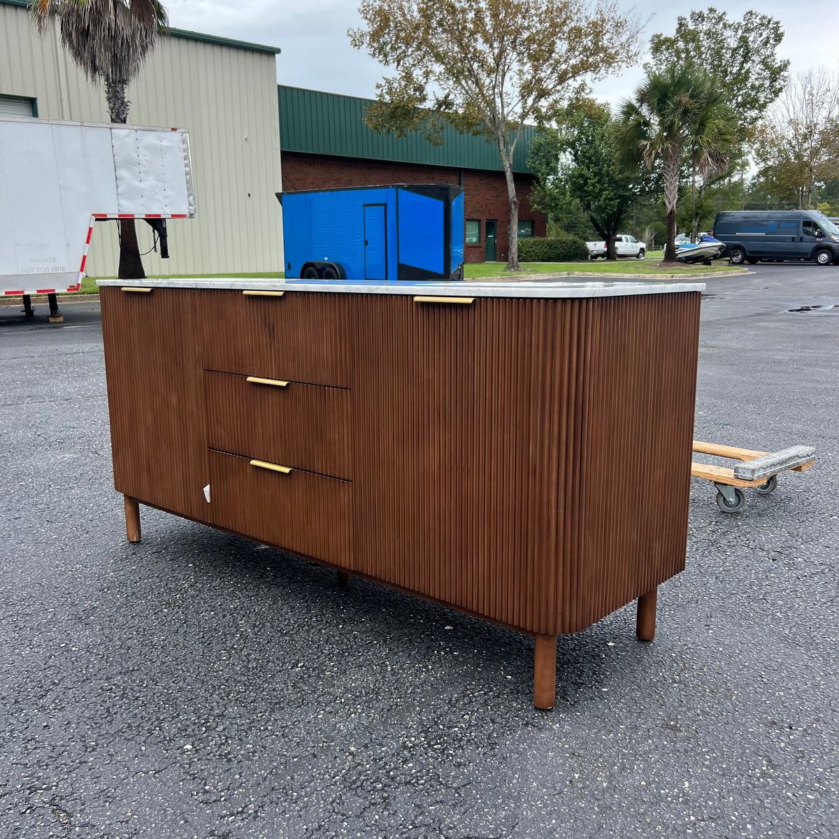 NEW 72” Walnut Fluted Double Vanity
