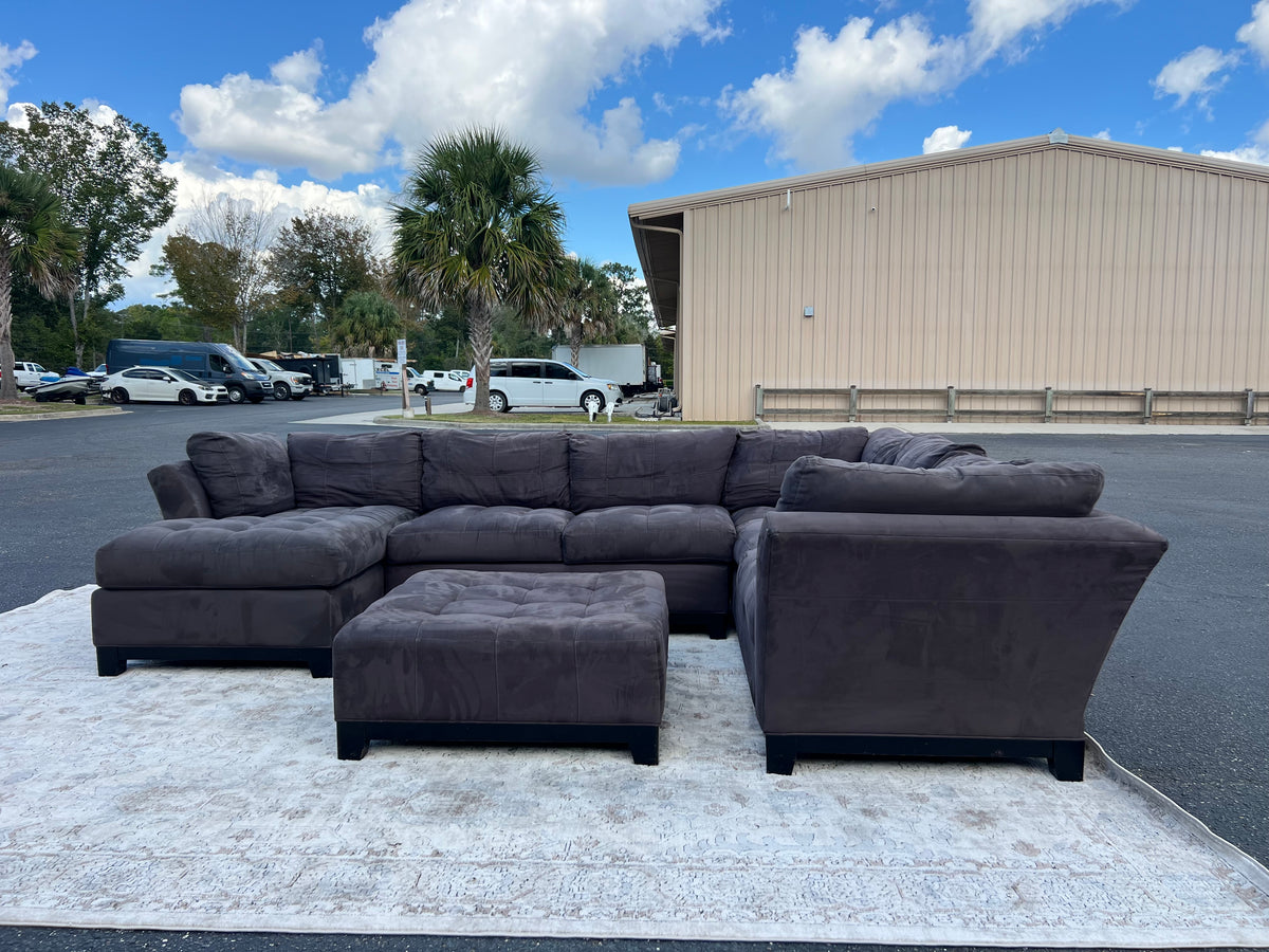 Cindy Crawford Metropolis 4-Piece Dark Grey Sectional Sofa