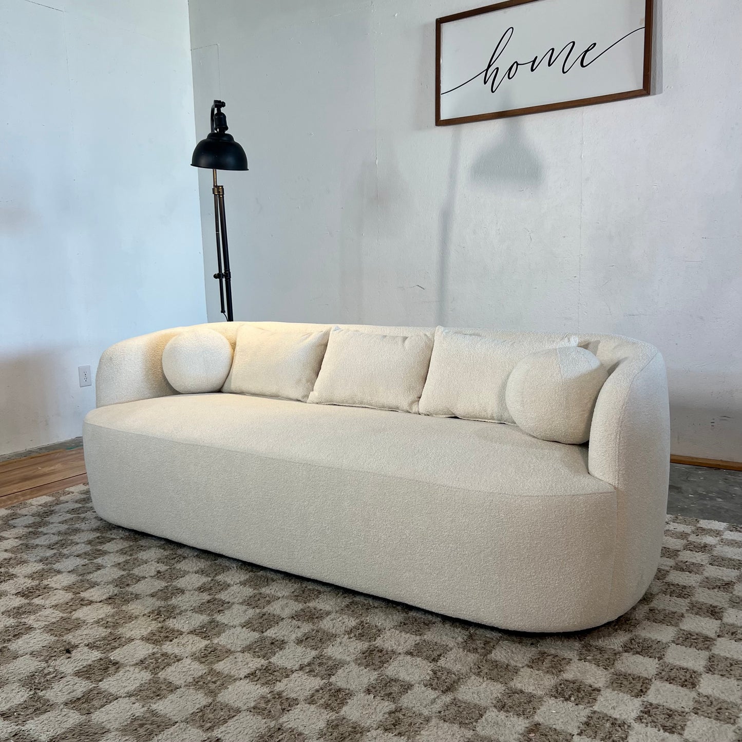 NEW White Boucle Sofa