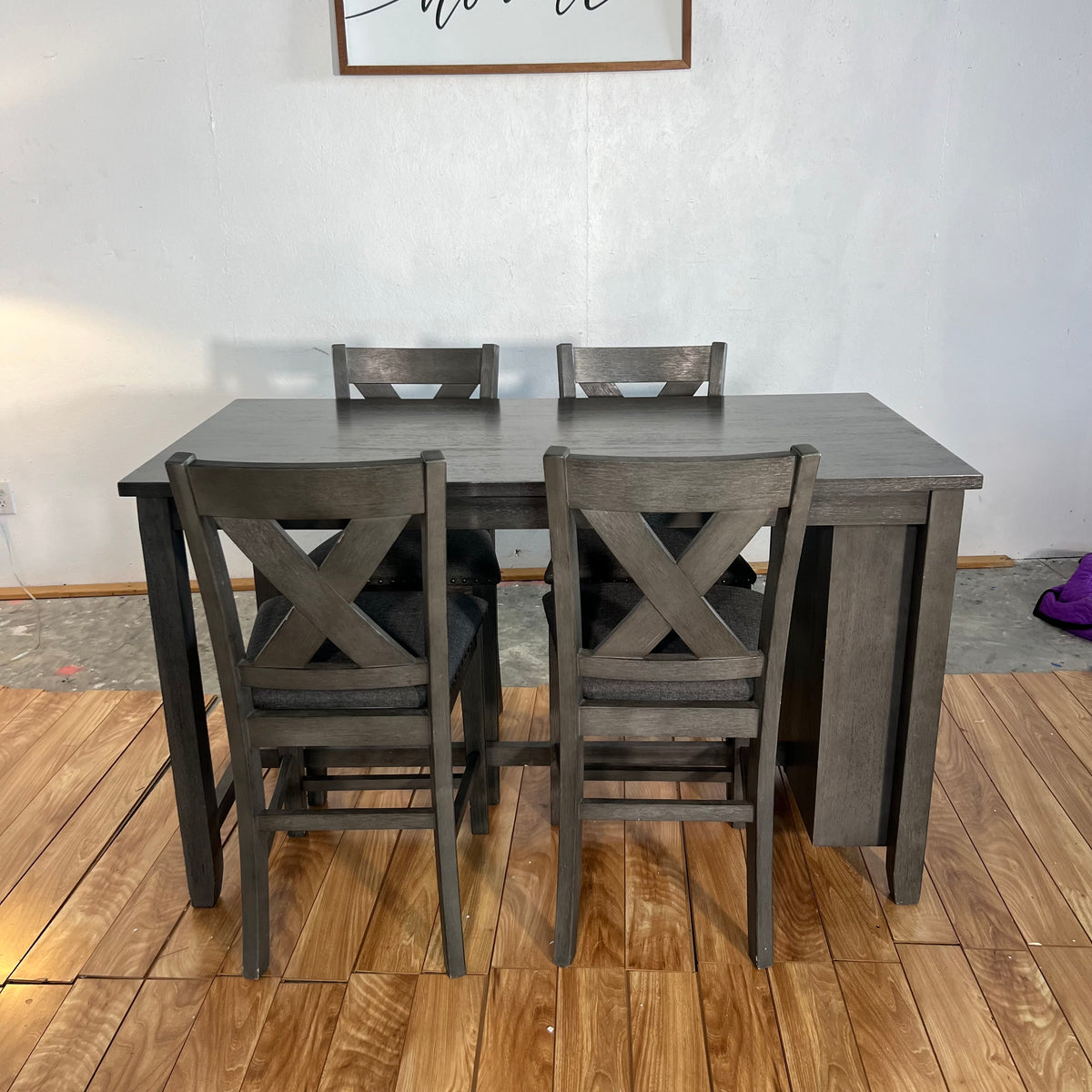 Ashley Furniture 4-Piece Dark Grey Counter Height Dining Set