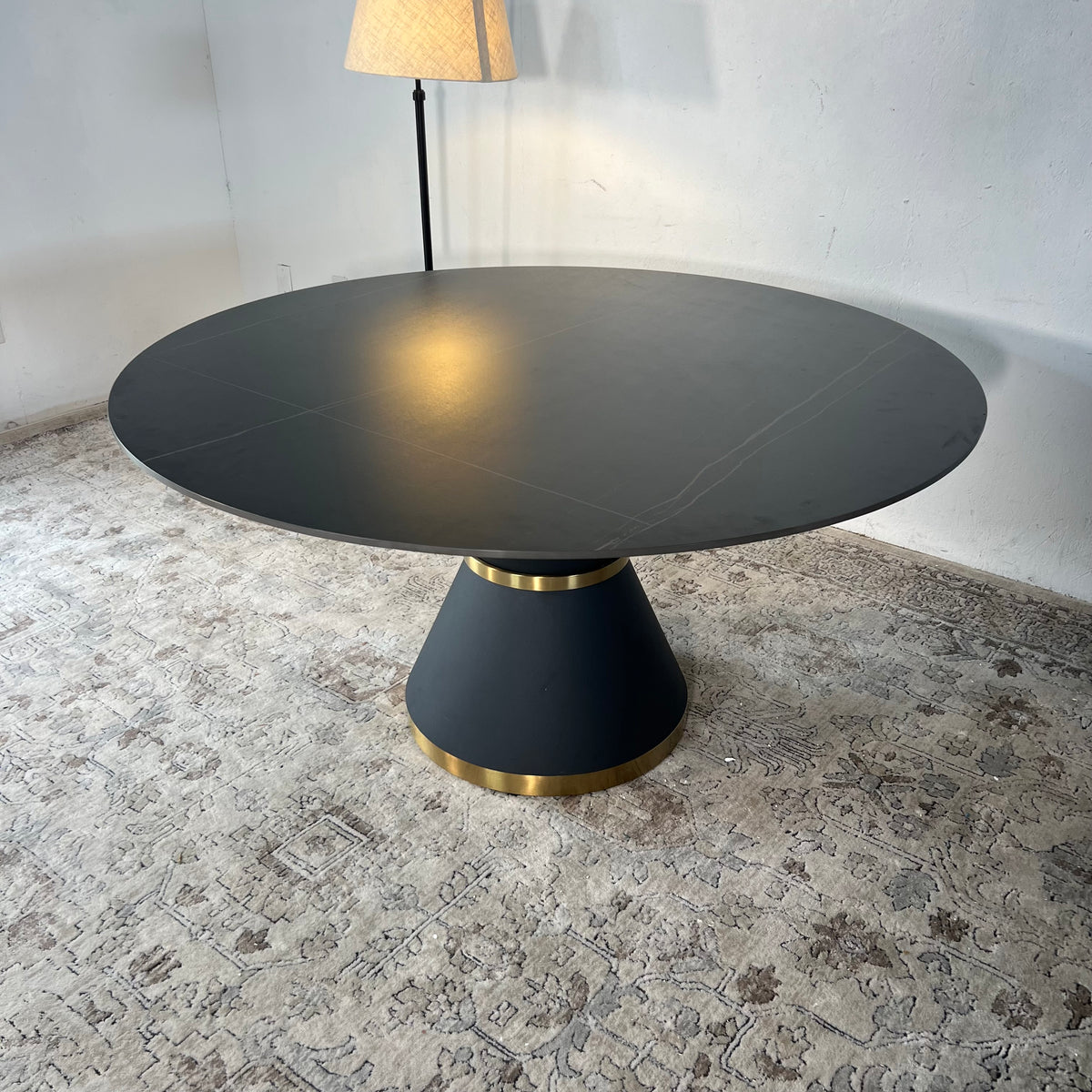 NEW 59” Matte Black “Pandora” Round Sintered Stone Table