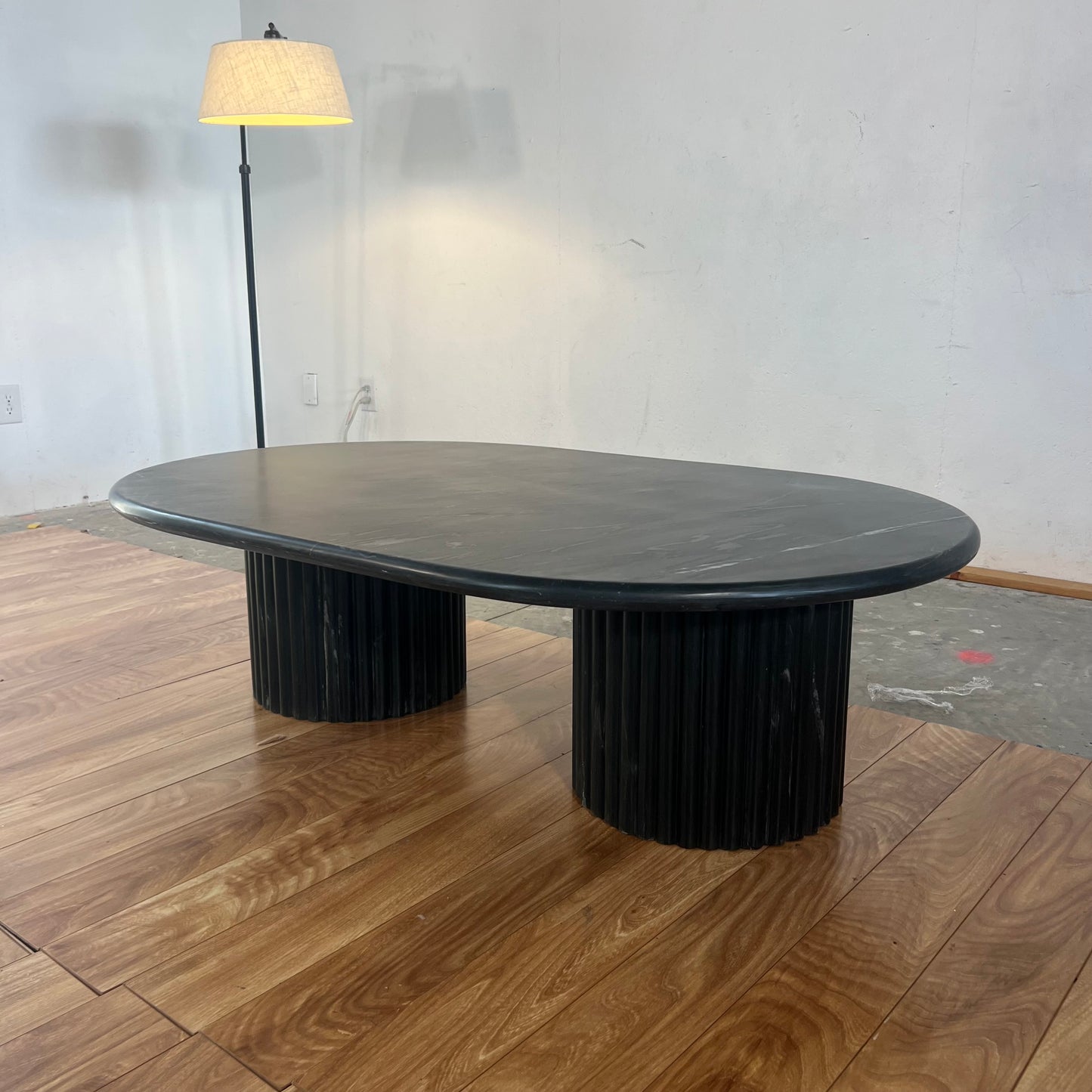 NEW Black Marble Oval Coffee Table