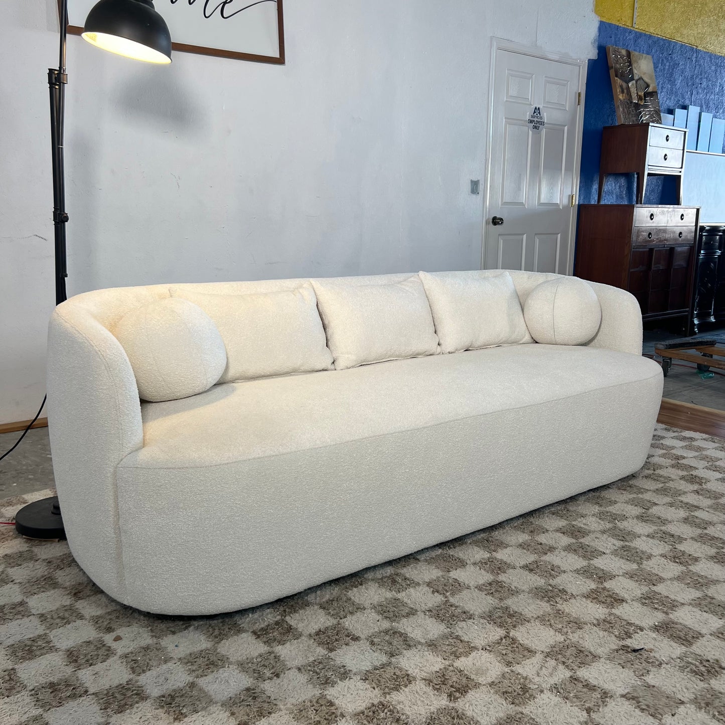 NEW White Boucle Sofa