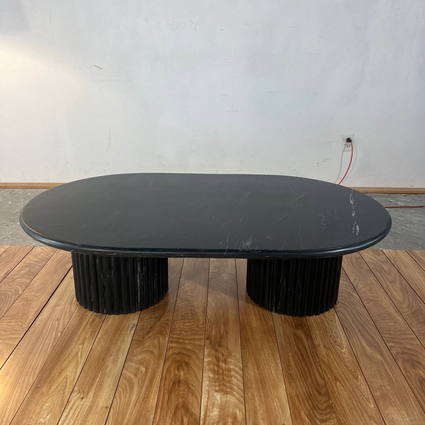 NEW Black Marble Oval Coffee Table