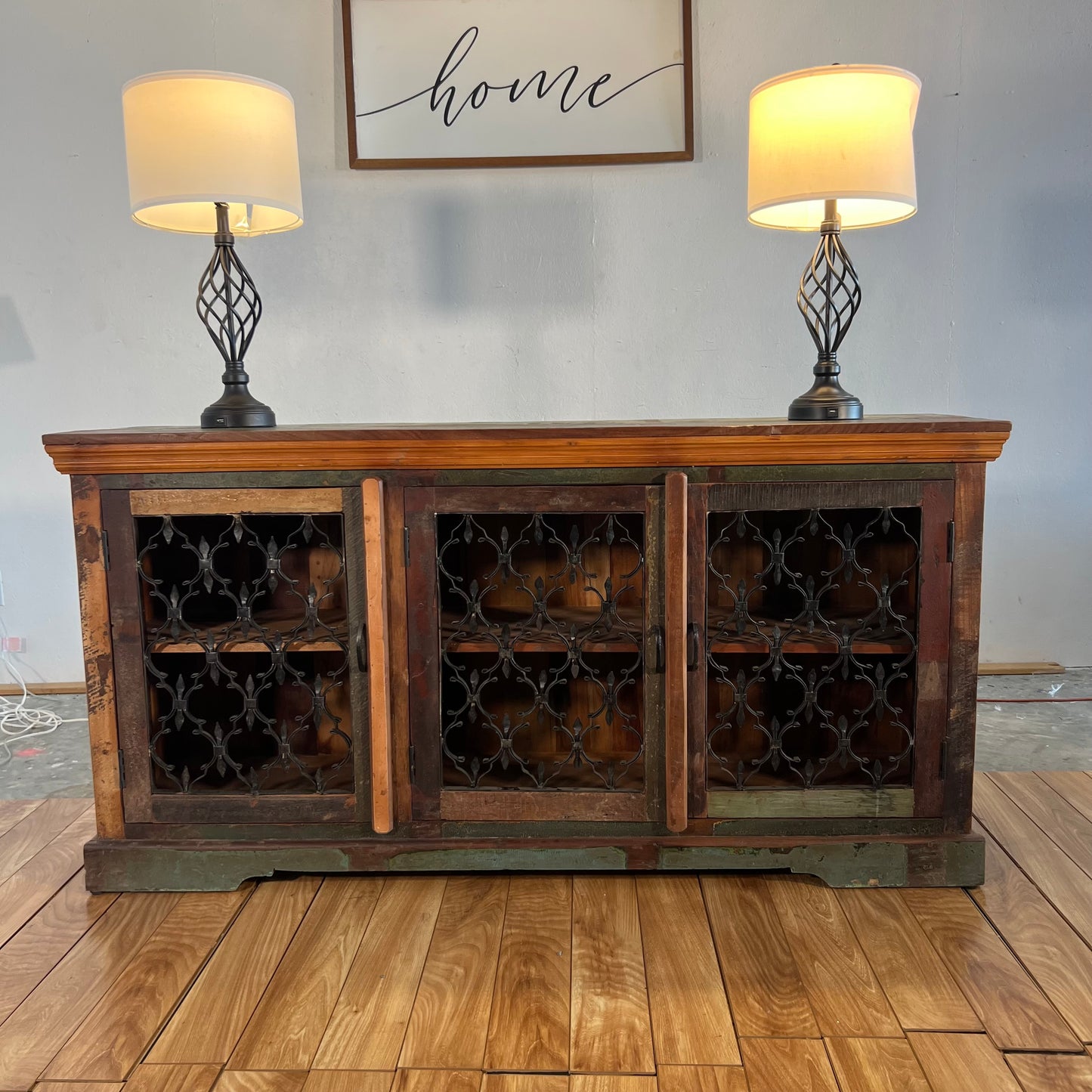 NEW Solid Reclaimed Mango Wood Sideboard Cabinet