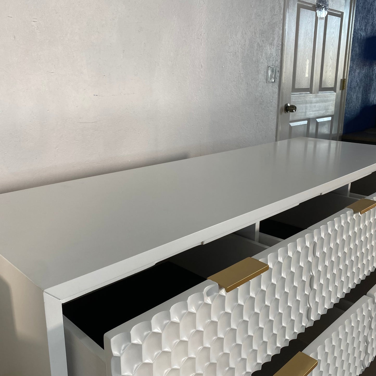 AllModern Capra 56” Honeycomb 6-drawer dresser