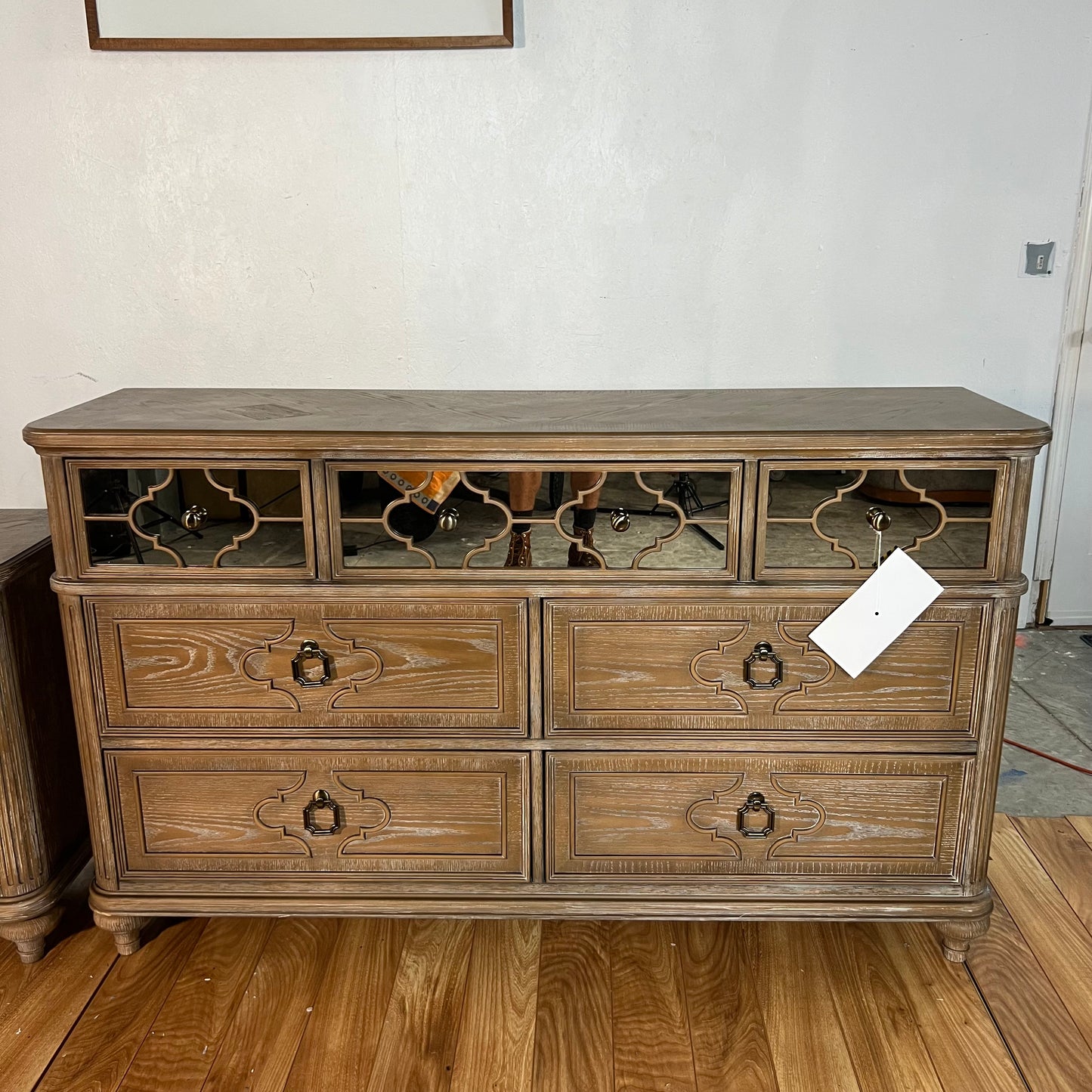 NEW Rustic Natural Oak Dresser and Nightstand Set