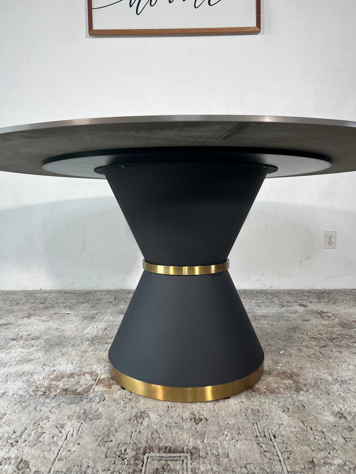 NEW 59” Matte Black “Pandora” Round Sintered Stone Table