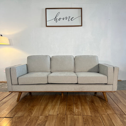 NEW Mid-Century-Modern Khaki Sofa Couch