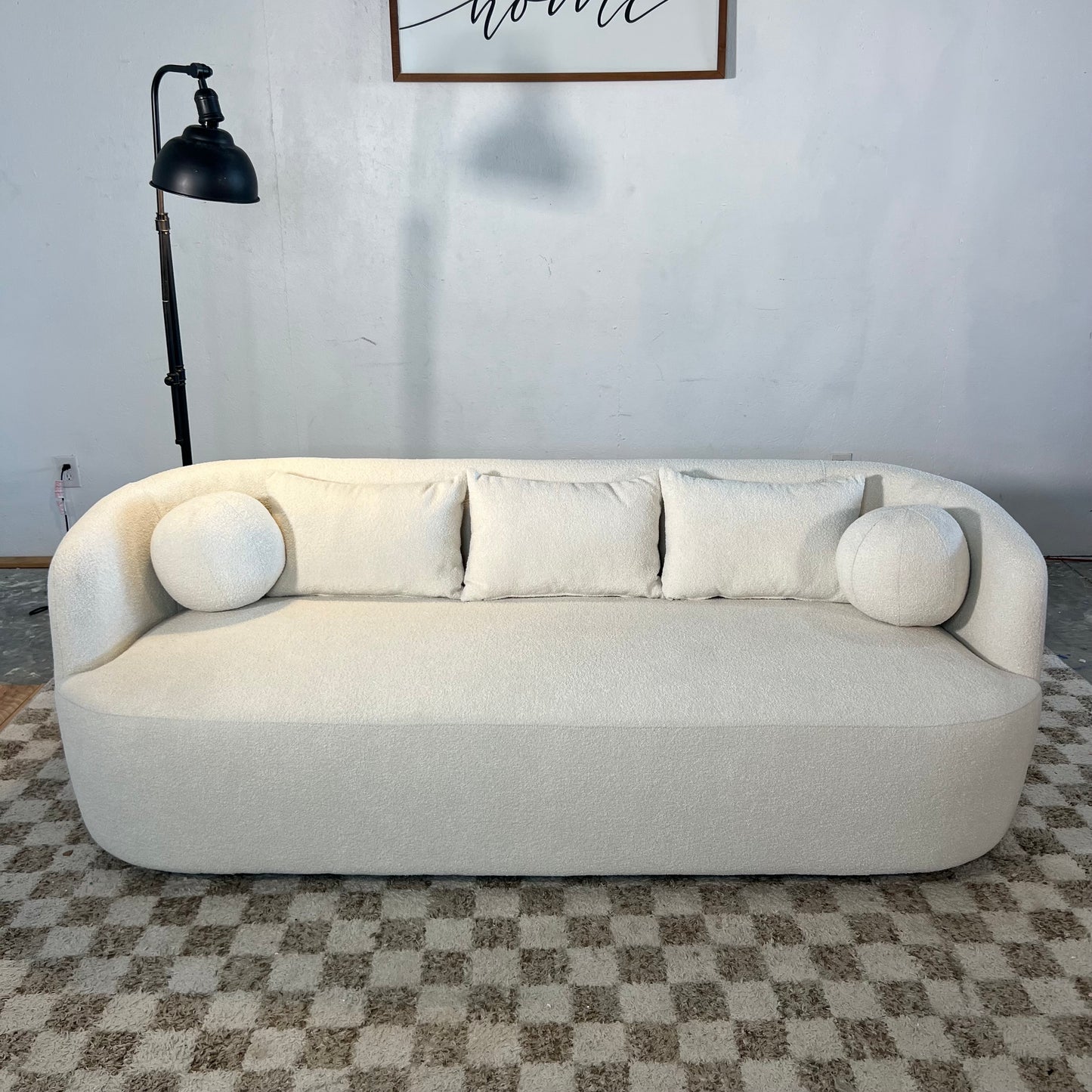 NEW White Boucle Sofa