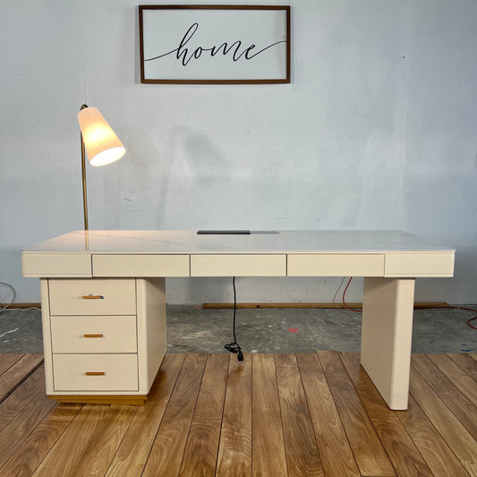 NEW Everly Quinn White and Gold Desk