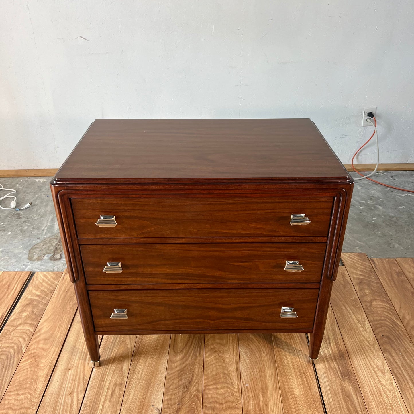Theodore Alexander Walnut Wood Chest of Drawers