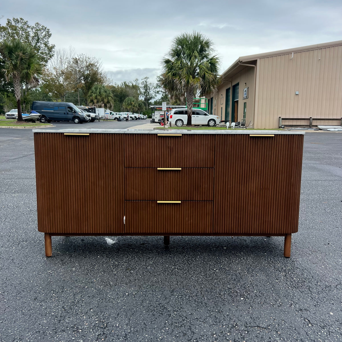 NEW 72” Walnut Fluted Double Vanity
