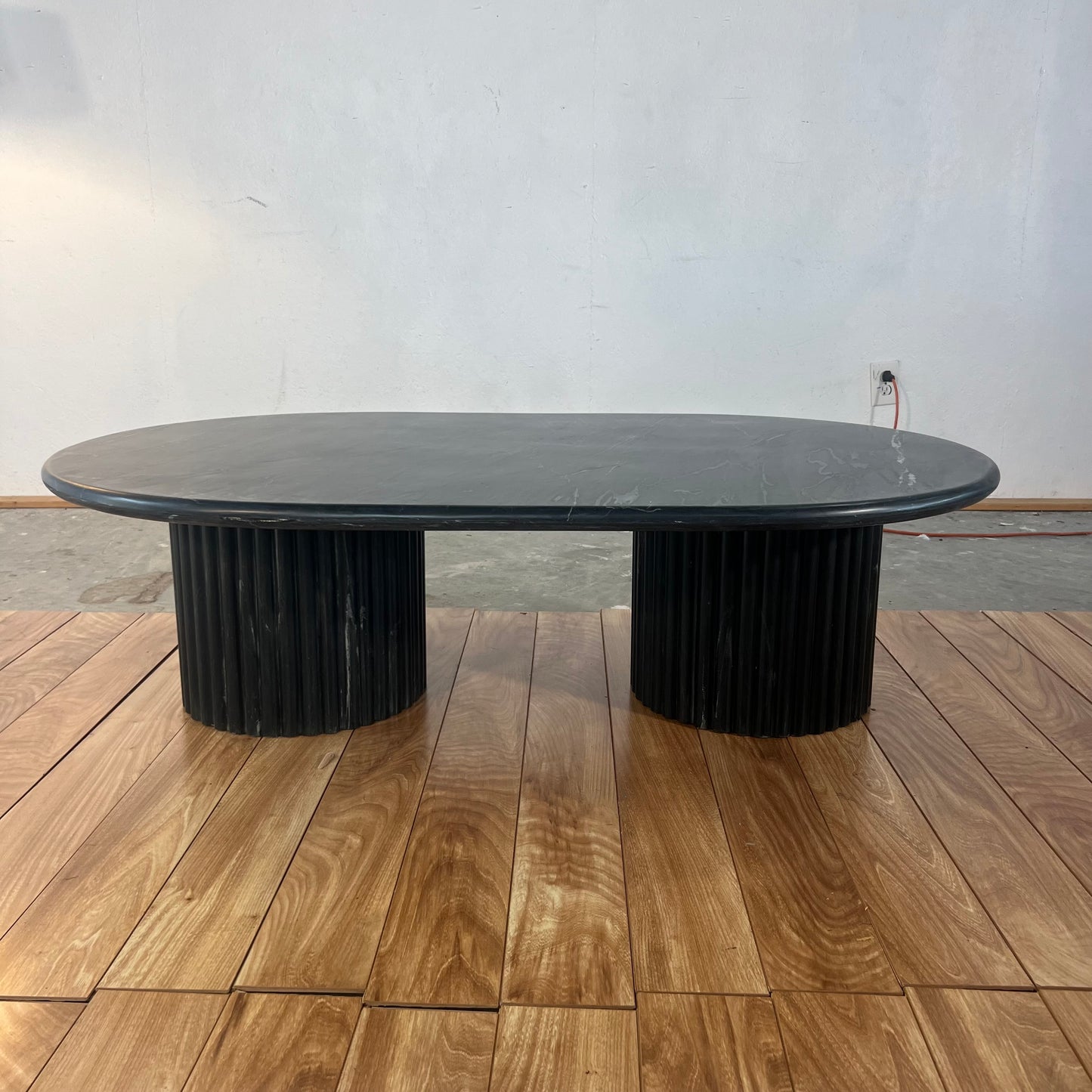 NEW Black Marble Oval Coffee Table