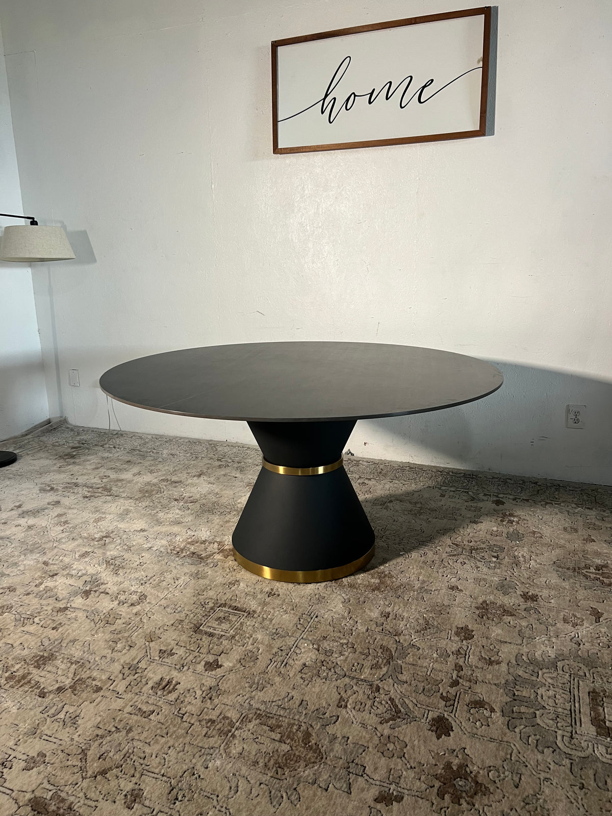 NEW 59” Matte Black “Pandora” Round Sintered Stone Table