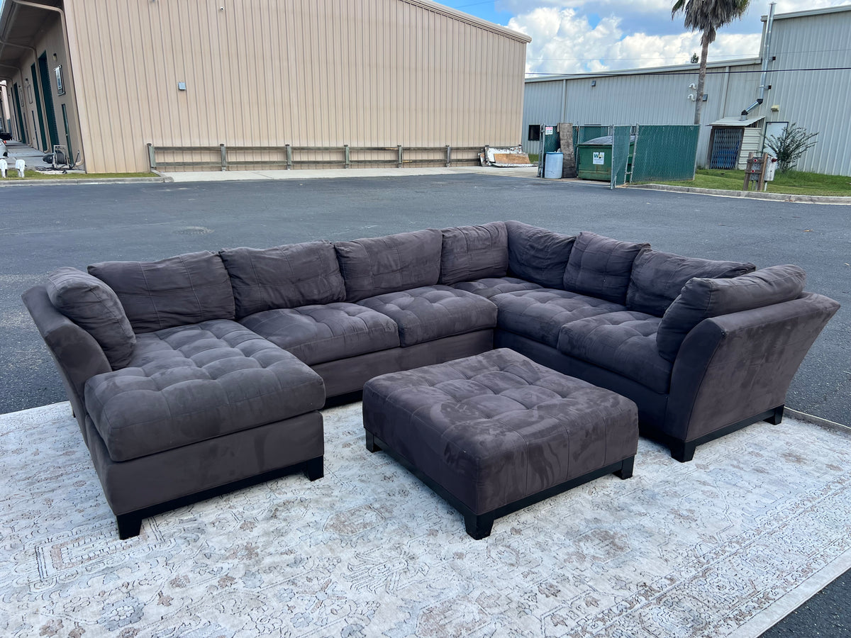 Cindy Crawford Metropolis 4-Piece Dark Grey Sectional Sofa
