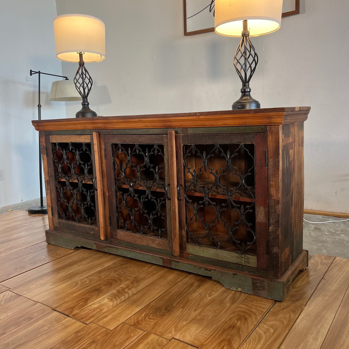 NEW Solid Reclaimed Mango Wood Sideboard Cabinet