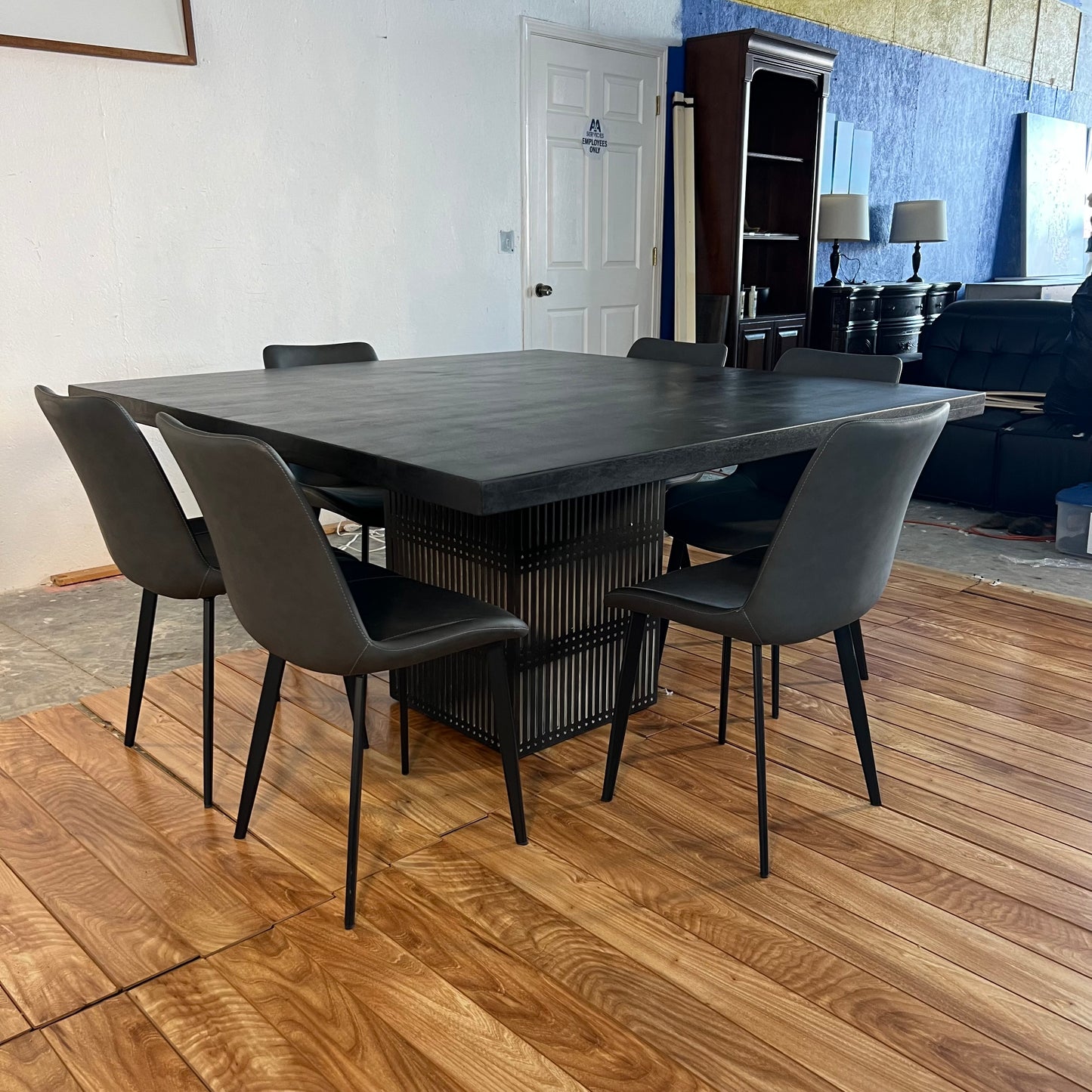 7-Piece Black Square Dining Set