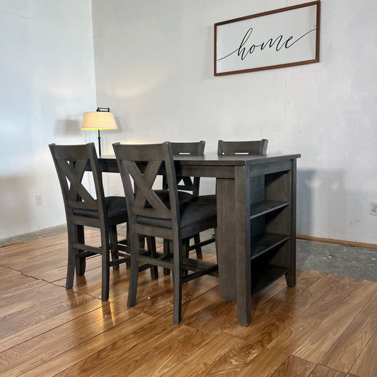 Ashley Furniture 4-Piece Dark Grey Counter Height Dining Set