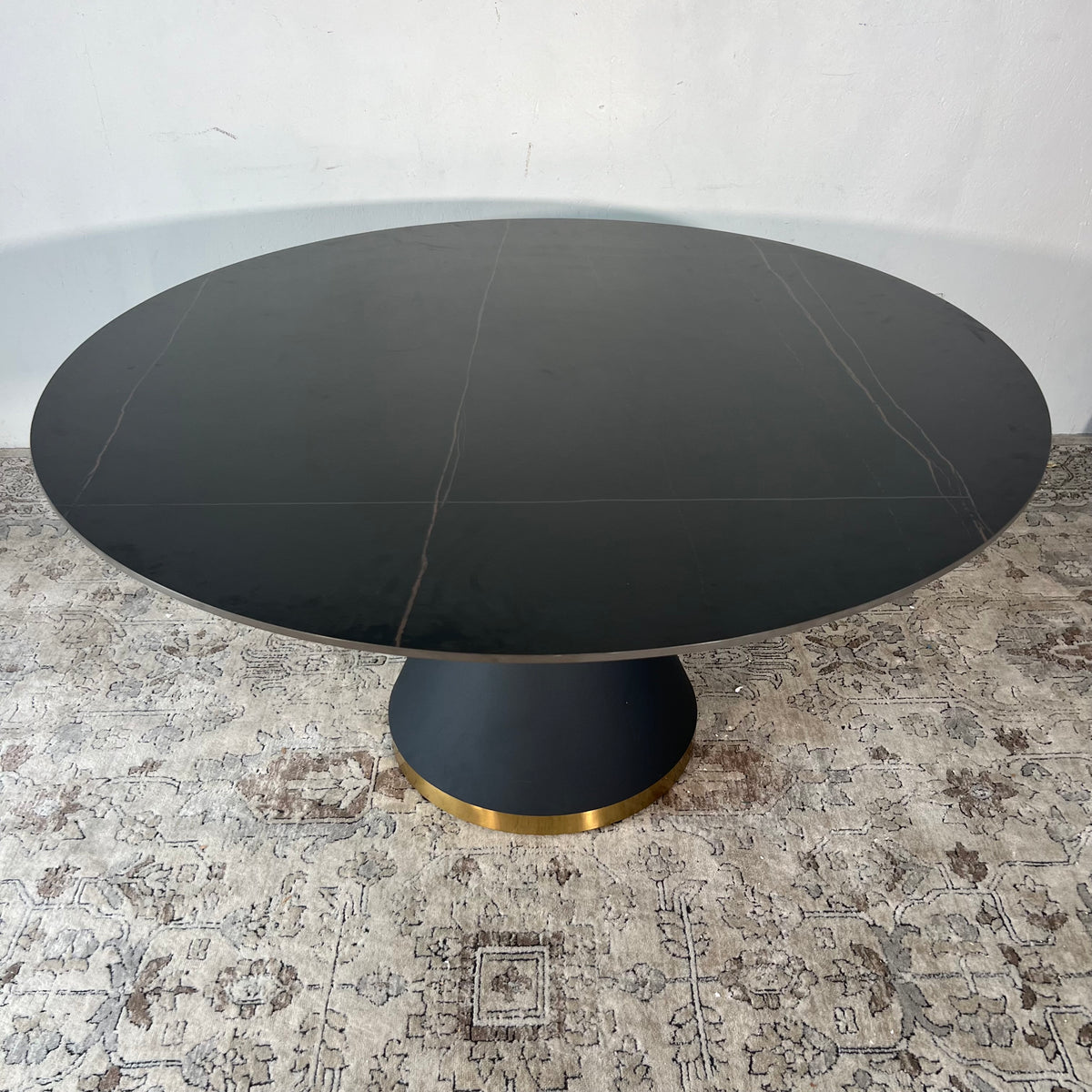 NEW 59” Matte Black “Pandora” Round Sintered Stone Table