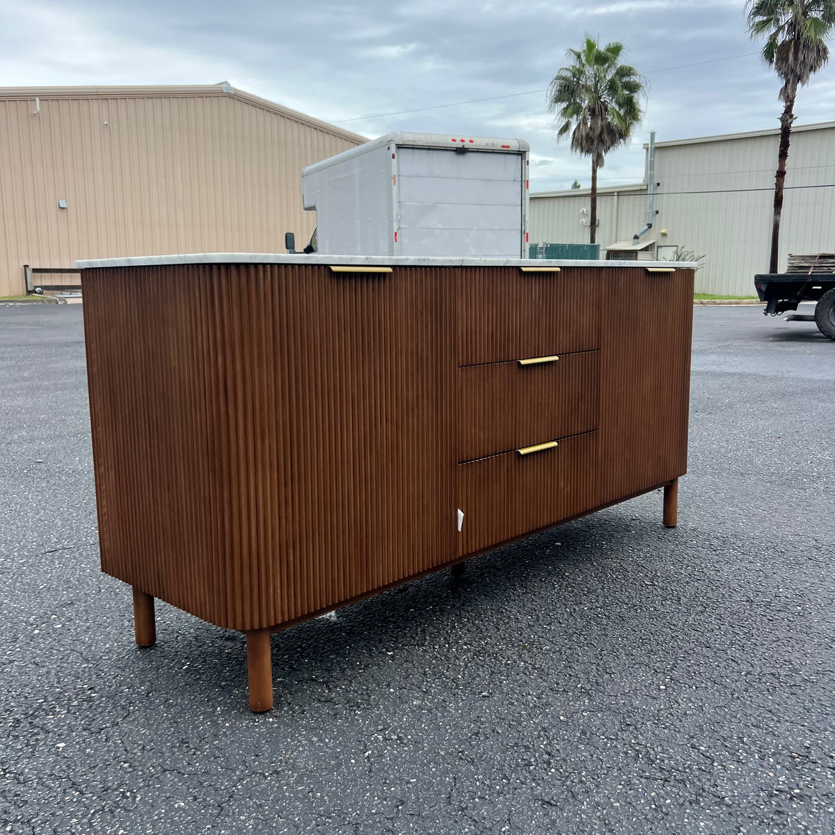 NEW 72” Walnut Fluted Double Vanity