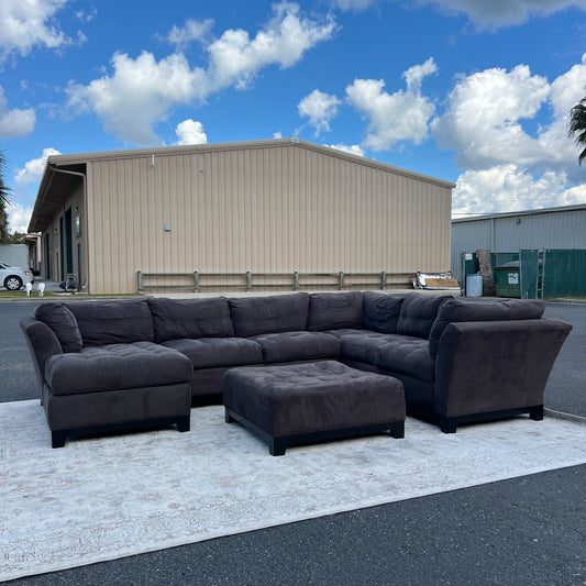 Cindy Crawford Metropolis 4-Piece Dark Grey Sectional Sofa