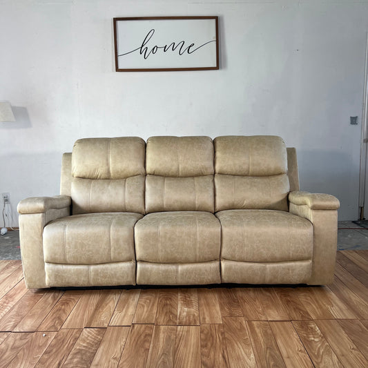 NEW Beige Manual Recliner Sofa