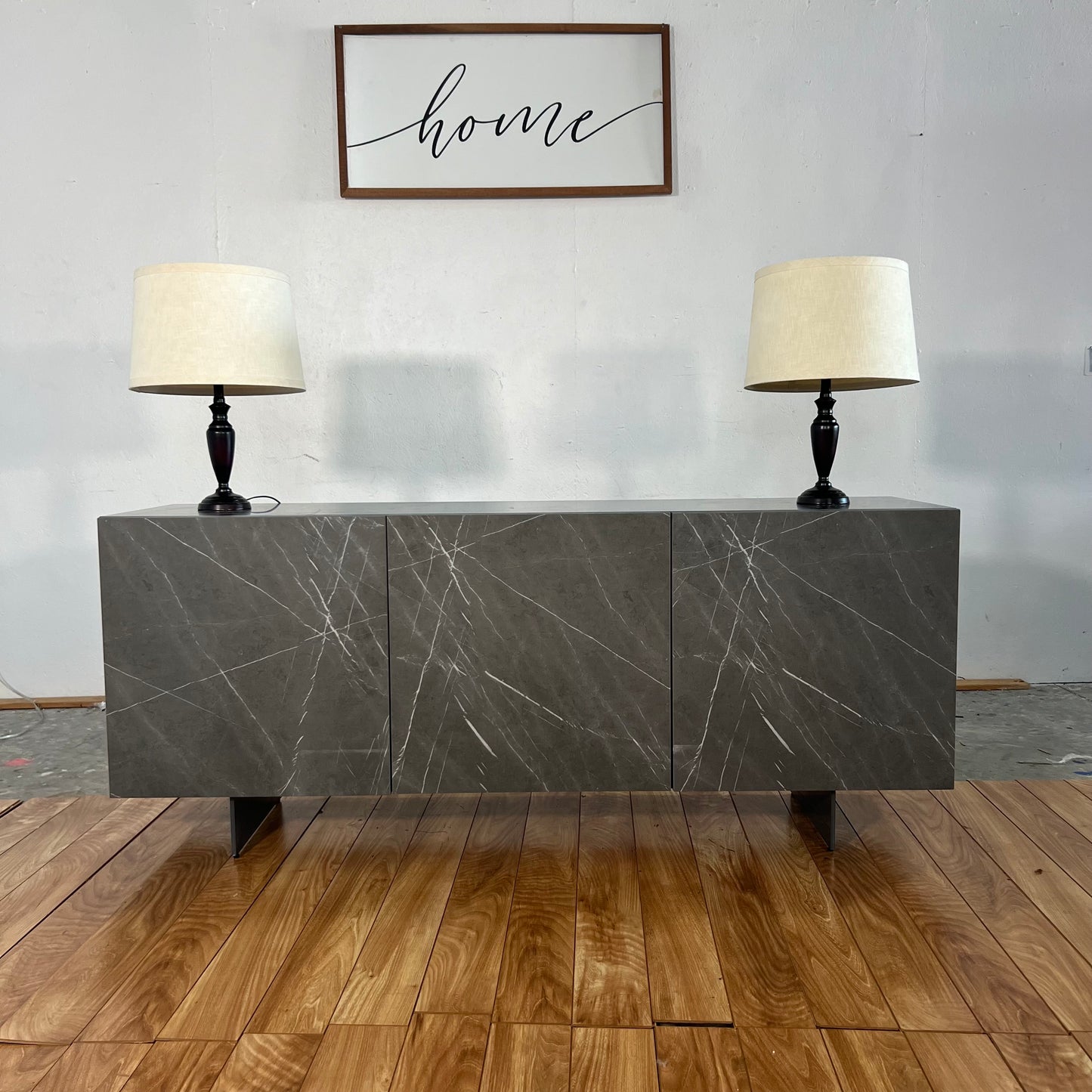 NEW Hugo Gray Marbled Porcelain Buffet