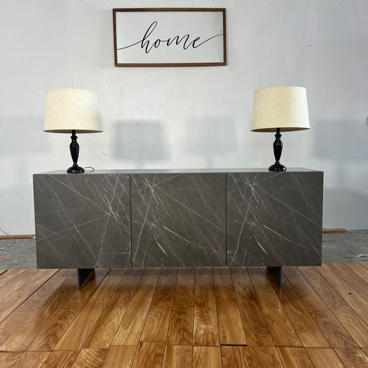 NEW Hugo Gray Marbled Porcelain Buffet
