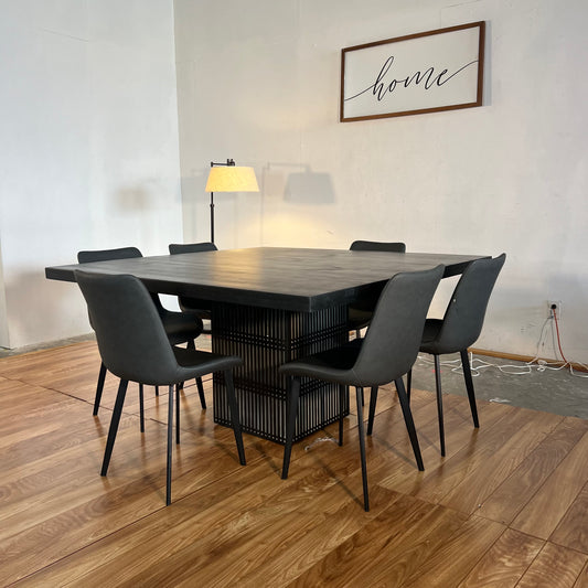7-Piece Black Square Dining Set