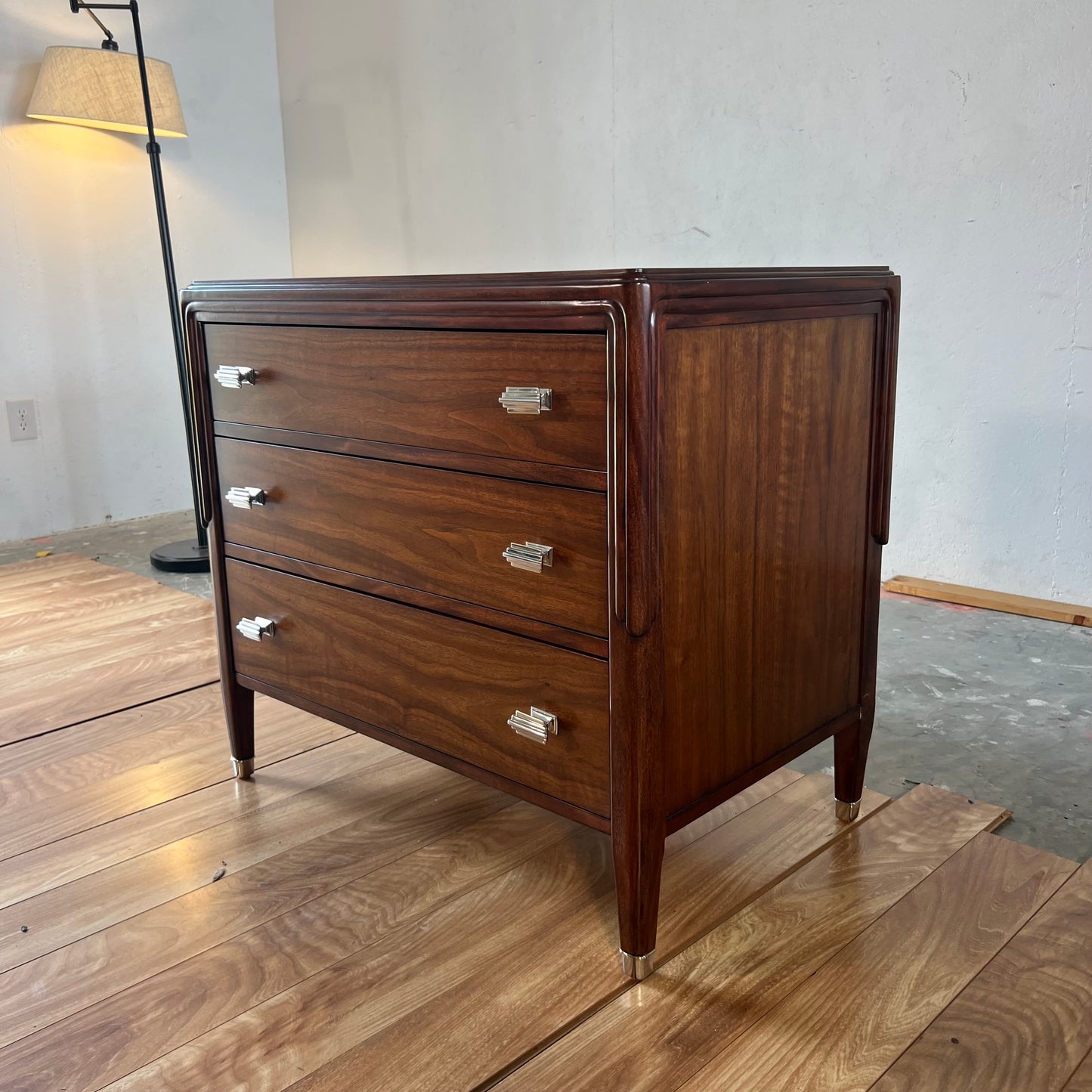 Theodore Alexander Walnut Wood Chest of Drawers