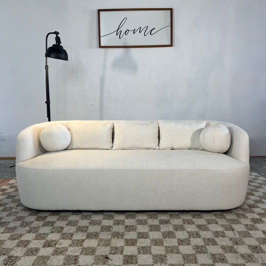 NEW White Boucle Sofa