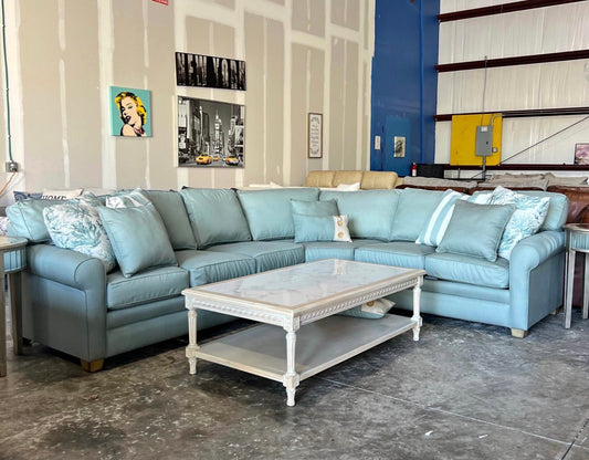 Flagship Mist 3-Piece Roll Arm Sectional Sofa